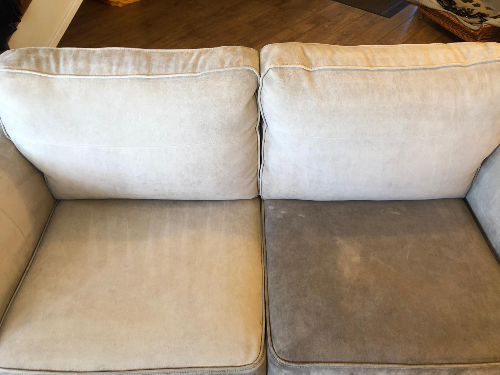 Upholstery cleaning before and after